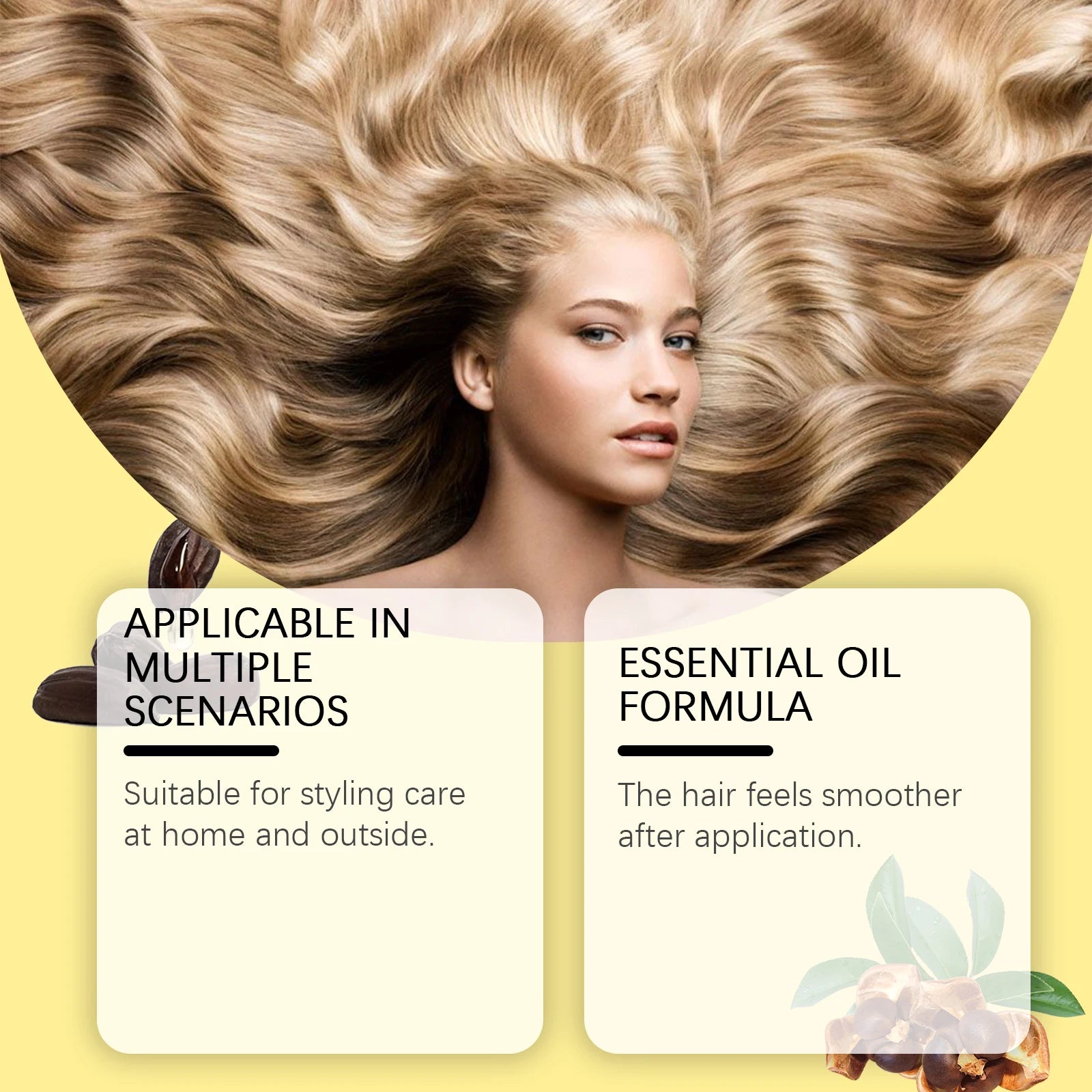 Hair Essential Oil Spray for Smooth Frizz Free Detangled Styling 80ml