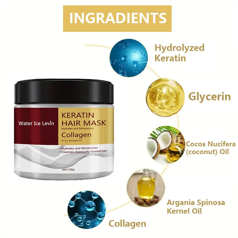 Collagen Keratin Hair Mask Moisturizing Conditioner for Damaged Hair 100g - 2