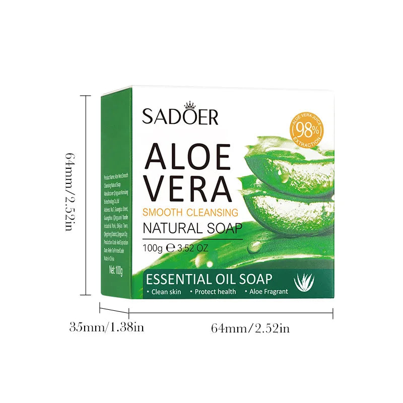 Sadoer Aloe Vera Essential Oil Soap Moisturizing Hand and Body Cleanser - 4