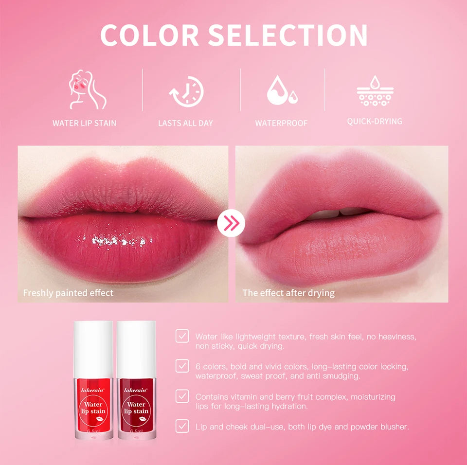 Long-Lasting Waterproof Water Lip Stain and Cheek Tint - 8