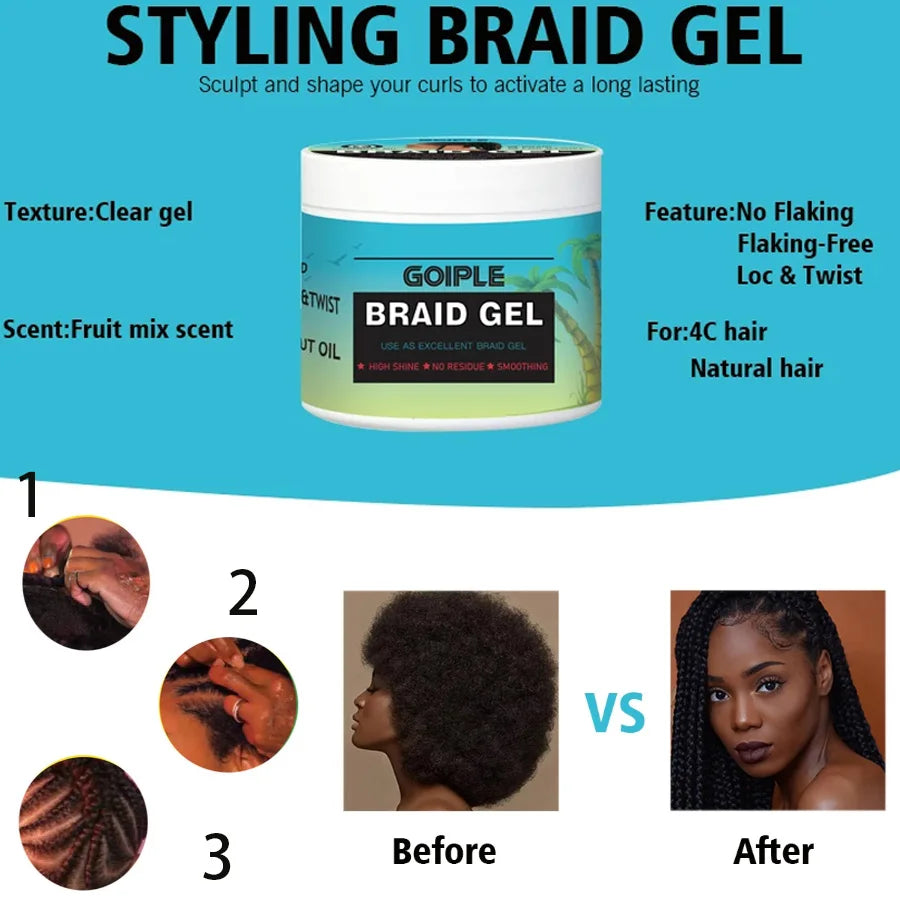 100g Tea Tree Mint Braid Styling Gel Edge Control Hair Wax
