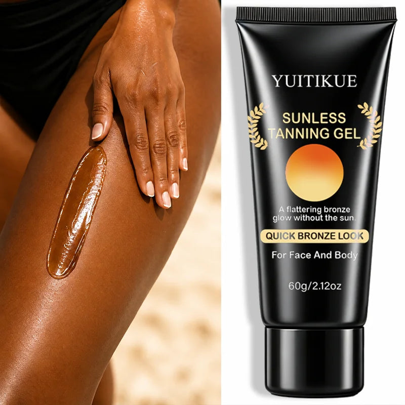 YUITIKUE Sunless Tanning Gel Quick Bronze Self Tanner for Face and Body