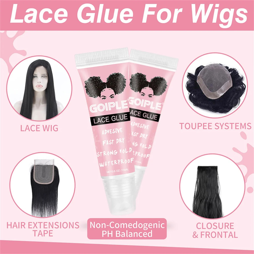 Goiple Lace Wig Bonding Kit Waterproof Glue Wax Stick and Remover Set