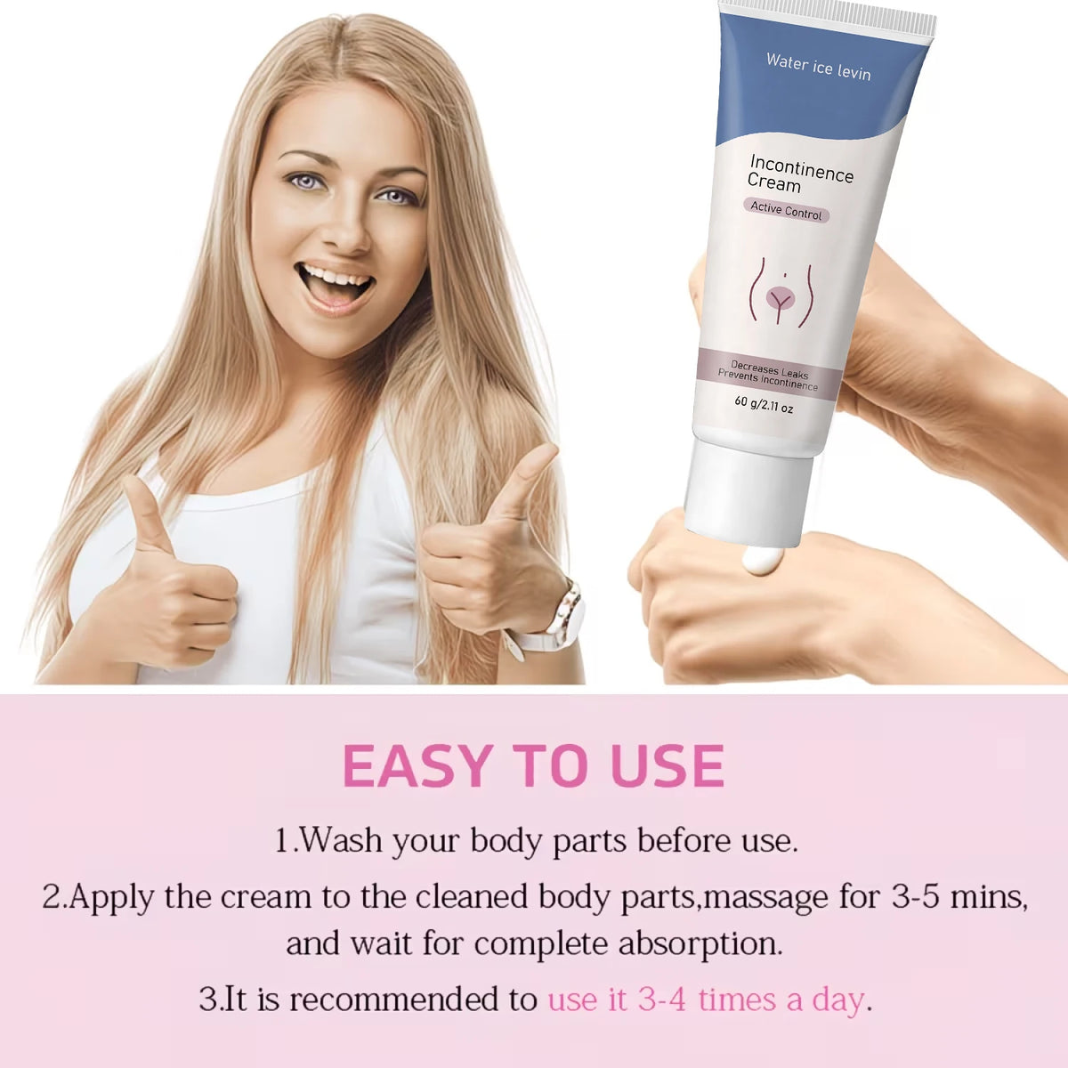 Active Control Incontinence Care Cream Collagen Moisturizing Skin Balm
