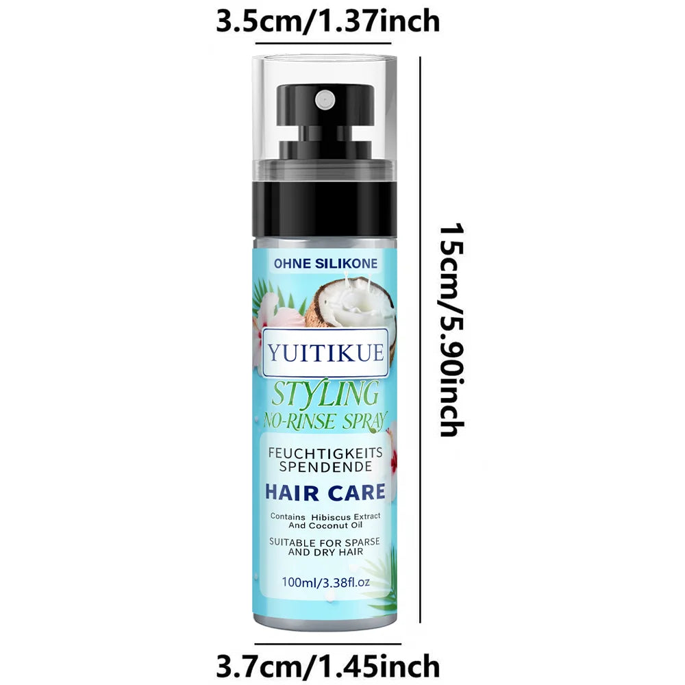No-Rinse Hair Styling Spray with Coconut Oil and Hibiscus Extract 100ml - 9