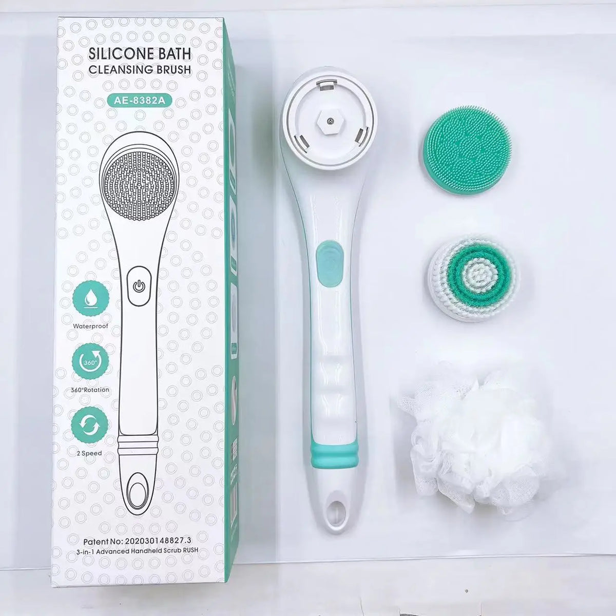Electric Long Handle Body Brush for Exfoliating and Bathing