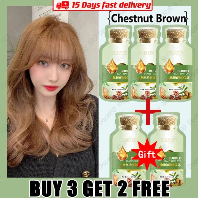 Natural Plant Herbal Extract Hair Dye Shampoo for Gray Hair Coverage